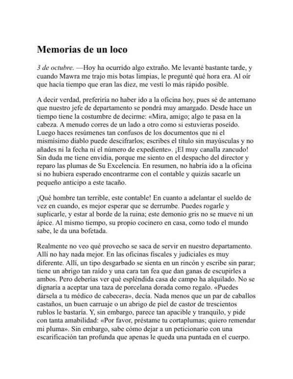 Cuento corto - Nikolai Gogol (Short Fiction - Espanol) - Image 2