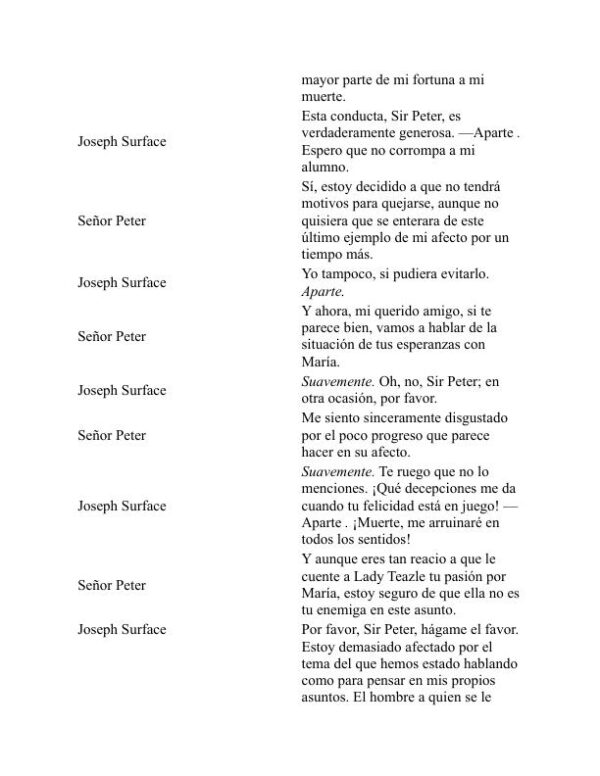 La escuela del escándalo - Richard Brinsley Sheridan (The School for Scandal - Espanol) - Image 2