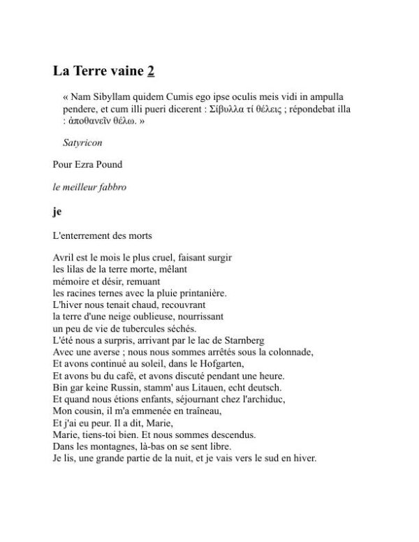 Poésie - T. S. Eliot (Poetry - Francais) - Image 2