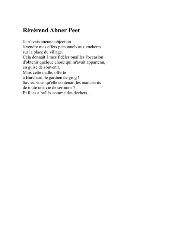 Anthologie de Spoon River - Edgar Lee Masters (Spoon River Anthology - Francais) - Image 2