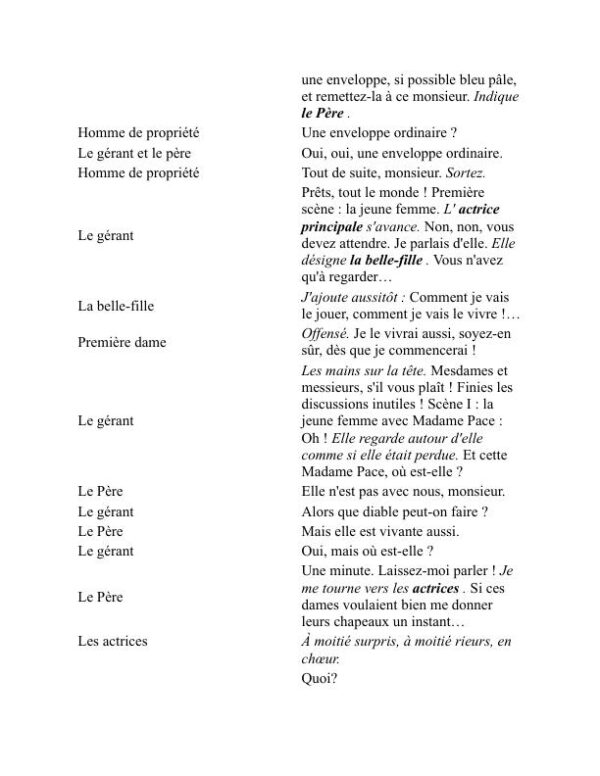 Six personnages en quête d'auteur - Luigi Pirandello (Six Characters in Search of an Author - Francais) - Image 2