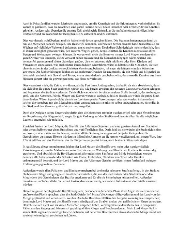 Ein Tagebuch des Pestjahres - Daniel Defoe (A Journal of the Plague Year - Deutsch) - Image 2