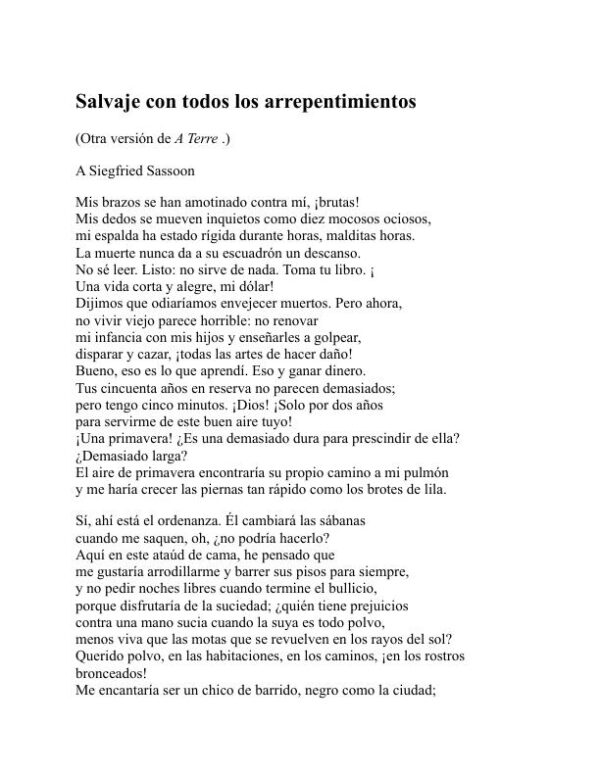 Poesía - Wilfred Owen (Poetry - Espanol) - Image 2