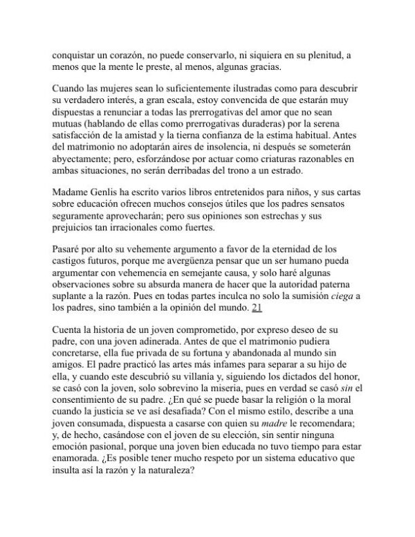 Una reivindicación de los derechos de la mujer - Mary Wollstonecraft (A Vindication of the Rights of Woman - Espanol) - Image 2