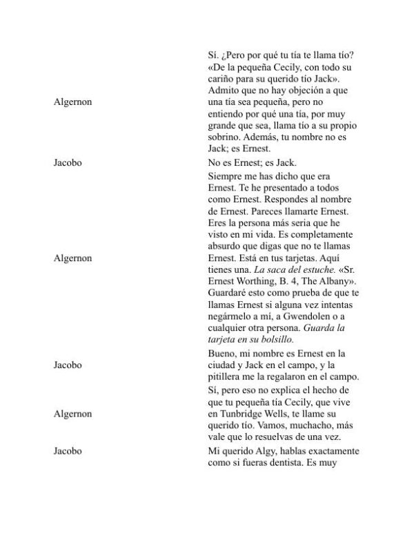 La importancia de ser sincero - Oscar Wilde (The Importance of Being Earnest - Espanol) - Image 2