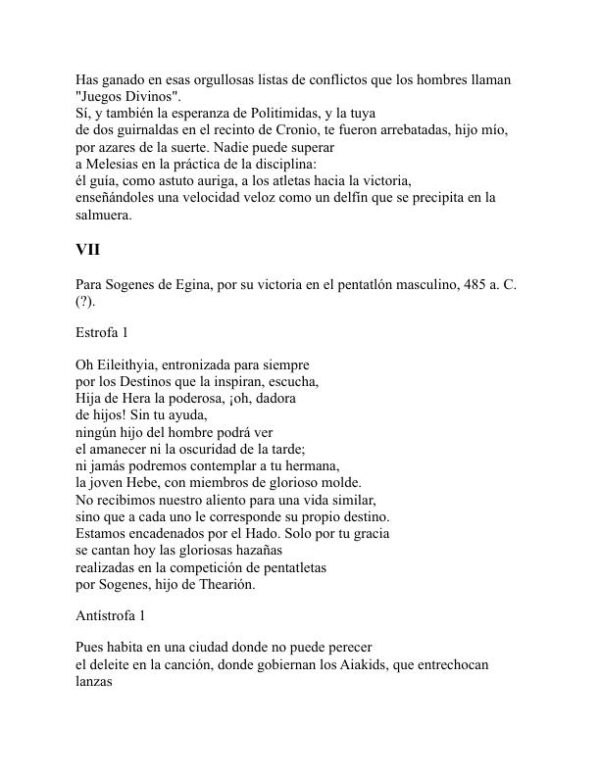 Odas de la victoria - Pindar (Victory Odes - Espanol) - Image 2