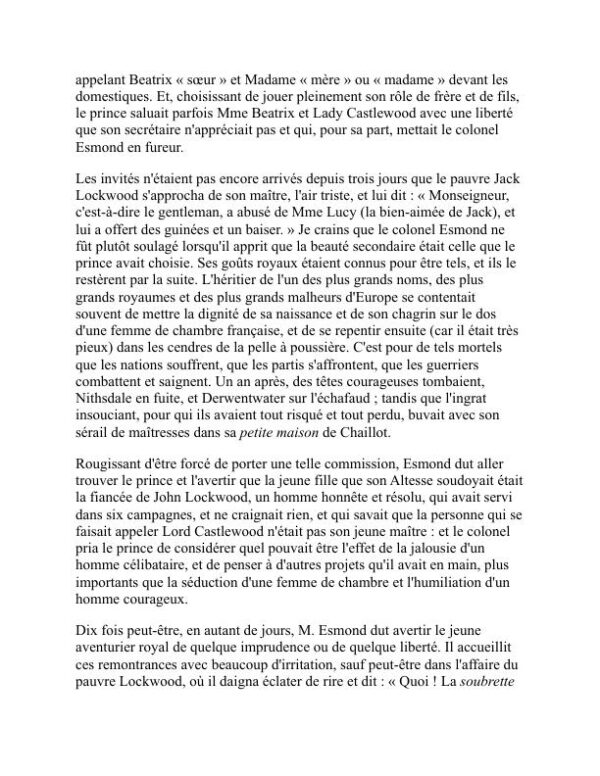 L'histoire d'Henry Esmond - William Makepeace Thackeray (The History of Henry Esmond - Francais) - Image 2