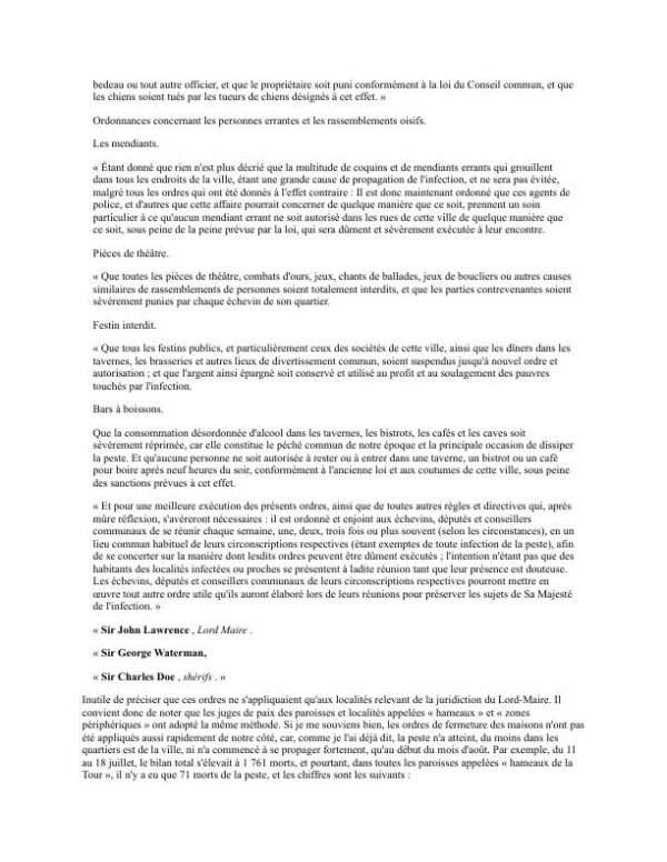 Journal de l'année de la peste - Daniel Defoe (A Journal of the Plague Year - Francais) - Image 2