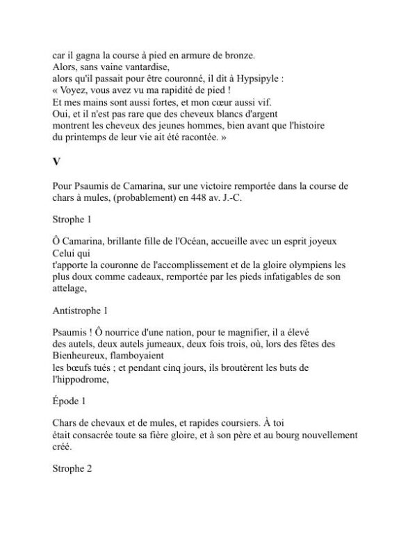Odes de la victoire - Pindar (Victory Odes - Francais) - Image 2