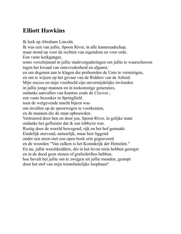 Lepel Rivier Anthologie - Edgar Lee Masters (Spoon River Anthology - Nederlands) - Image 2